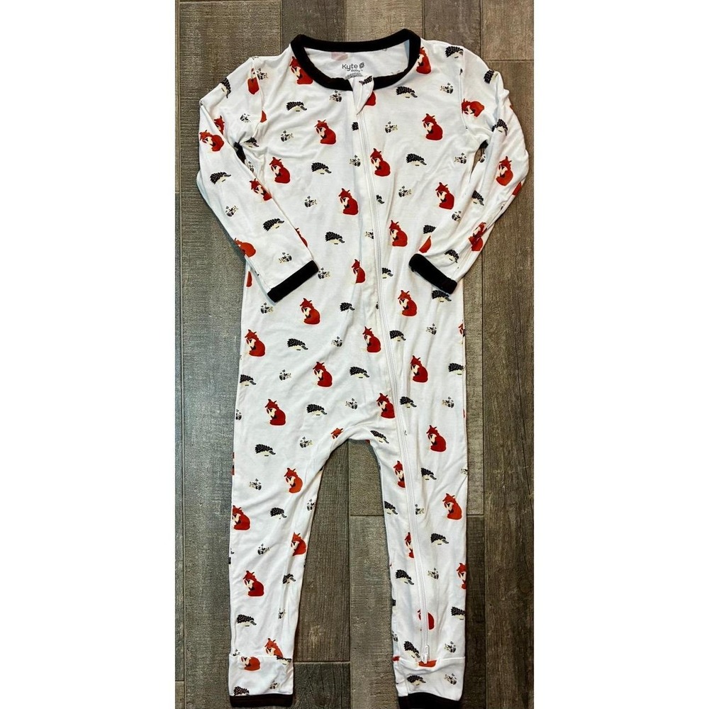 Kyte Baby Fox & Hedgehog Bamboo Zippered Romper - Size 4T